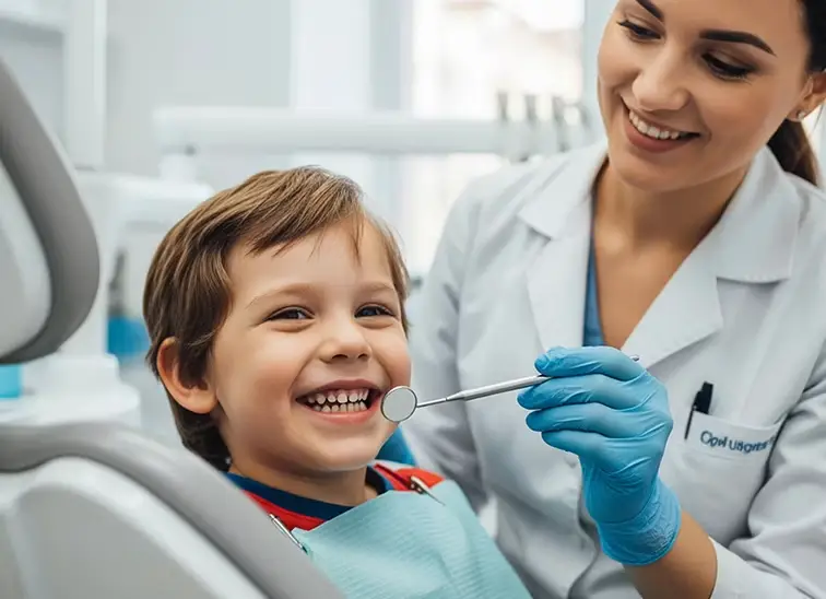 boy during a dental exam