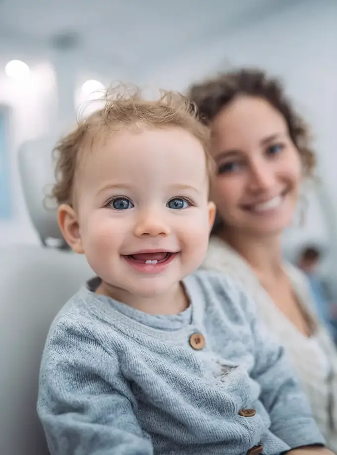 baby with emerging teeth